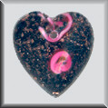 mh-12080 Glass Treasures Large Black Heart PinkRosebud