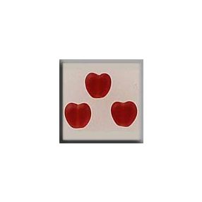 mh-12082 Glass Treasures Small Channeled Heart-Matte Ruby