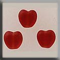 mh-12082 Glass Treasures Small Channeled Heart-Matte Ruby