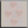 mh-12086 Glass Treasures Small Channeled Heart-Matte Rosa