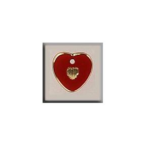 mh-12093 Glass Treasures Small Engraved Heart Red-Gold -
