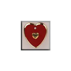 mh-12094 Glass Treasures Medium Engraved Heart-Red-Gold