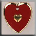 mh-12094 Glass Treasures Medium Engraved Heart-Red-Gold