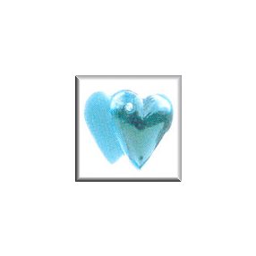 mh-12095 Glass Treasures Doubled Heart-Aquamarine