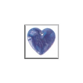 mh-12098 Glass Treasures Vertical Stripped Heart-Blue