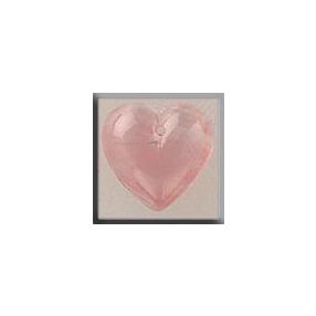mh-12100 Glass Treasures Medium Quartz Heart-Pink