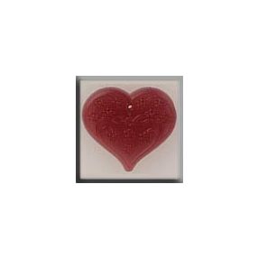 mh-12115 Glass Treasures Large Floral Embossed Heart-Rose