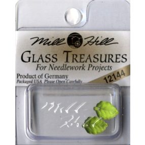 mh-12144 Glass Treasures Medium Leaf-Matte Olive