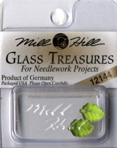 mh-12144 Glass Treasures Medium Leaf-Matte Olive