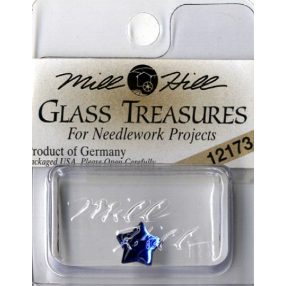 mh-12173 Glass Treasures Small Flat Star-Royal Blue