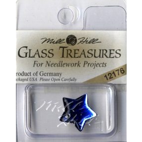 mh-12176 Glass Treasures Large Flat Star-Royal Blue