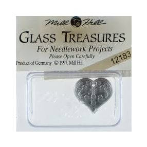 mh-12183 Glass Treasures Med. Floral Emb. Heart-Pale Rose