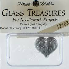 mh-12183 Glass Treasures Med. Floral Emb. Heart-Pale Rose