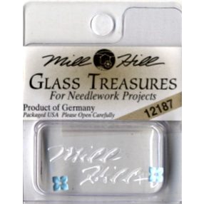 mh-12187 Glass Treasures 4 Petal Flower-Matte Aqua