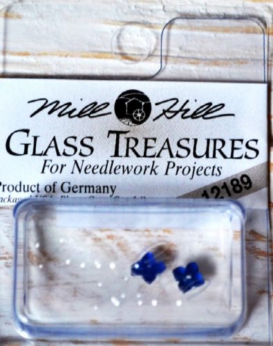 mh-12189 Glass Treasures 4 Petal Flower-Matte Sapphire