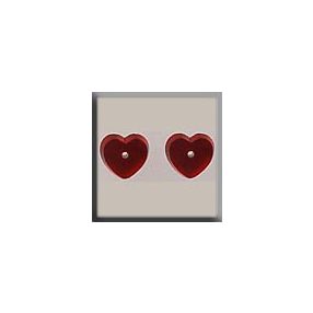 mh-12239 Glass Treasures Petite Flat Heart-Matte Ruby