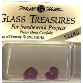 mh-12240 Glass Treasures Petite Flat Heart-Matte Amethyst