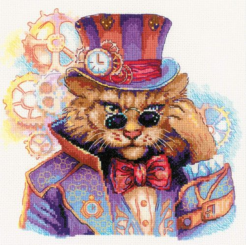 2278 Steampunk macska 20x20 cm