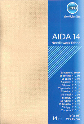 rto-a14-740 Aida 14 count - Bézs 39x45 cm