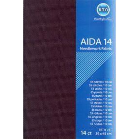 rto-a14-095 Aida 14 count - Black 39x45 cm