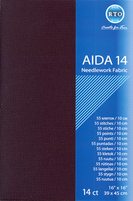 rto-a14-095 Aida 14 count - Fekete 39x45 cm