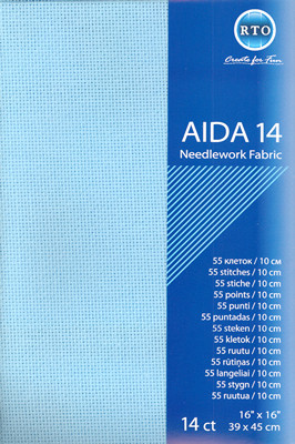 rto-a14-503 Aida 14 count - Világoskék 39x45 cm