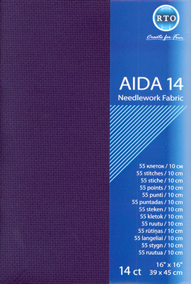 rto-a14-589 Aida 14 count - Sötétkék 39x45 cm