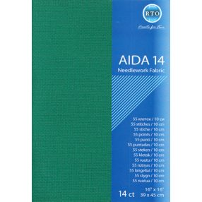 rto-a14-601 Aida 14 count - Green 39x45 cm