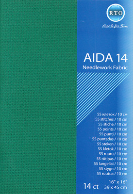 rto-a14-601 Aida 14 count - Zöld 39x45 cm