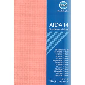 rto-a14-414 Aida 14 count - Pink Salmon 39x45 cm