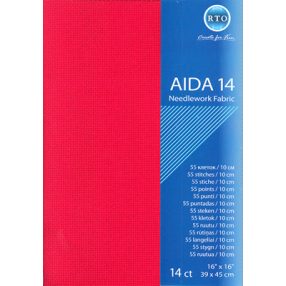 rto-a14-954 Aida 14 count - Red 39x45 cm