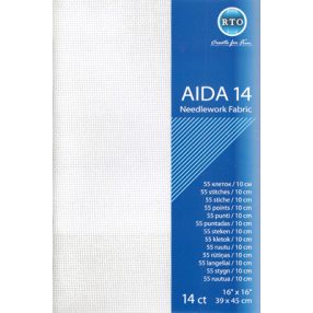 rto-a14-100 Aida 14 count - White 39x45 cm