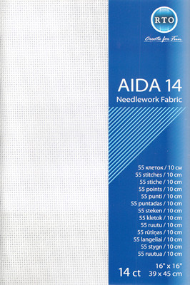 rto-a14-100 Aida 14 count - Fehér 39x45 cm