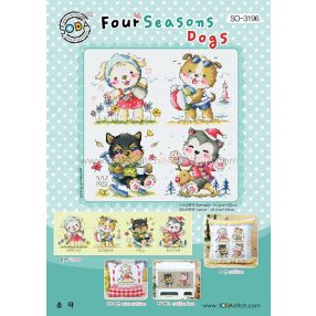 so-3196 Four Seasons Dogs - Soda Stitch