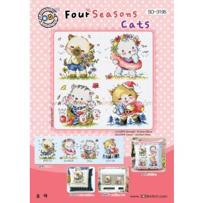 so-3195 Four Seasons Cats - Soda Stitch