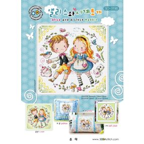 so-3190 Alice and a Clock Rabbit - Soda Stitch