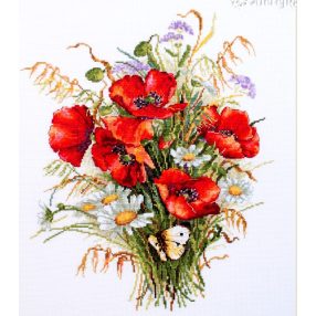 SK128 Poppies and Oats 27x33 cm