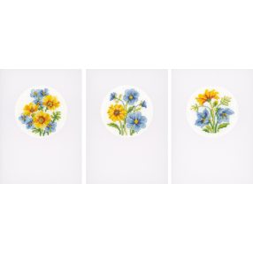 PN-0155786  Blue & yellow flowers 10,5x15 cm