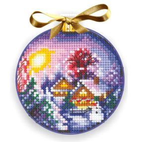 SANN-27 Christmas Balls Winter Landscape 8x8 cm