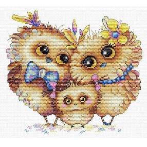 SM232 Bird Family 17x20 cm