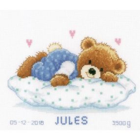 PN-0002201 Snoozing teddy bear 23x18 cm