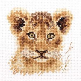 0-194 Animal Portraits. Lion Cub 8x8 cm