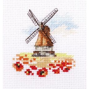 0-197 Windmill in a Poppy Field 7x7 cm