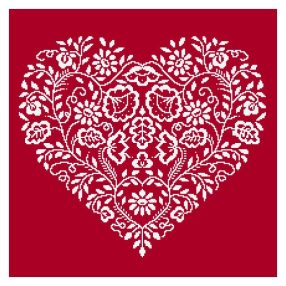 Z8969 Heart - White embroidery 40x40 cm