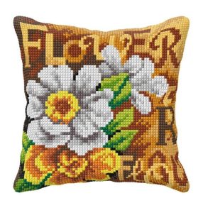 9598 White flowers 40x40 cm