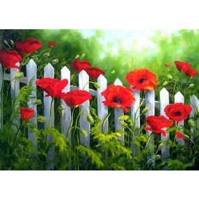 WD008 Garden Poppies 38x27 cm