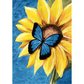 WD031 Butterfly and Sunflower 38x27 cm