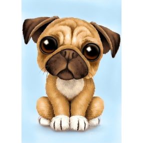 WD190 Little Pug 20x30 cm