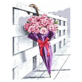 Z10210 Umbrella of blooming roses 30x40 cm