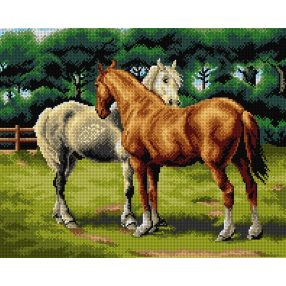 2788M Otto Bache - (Szürke és  mogyoró) Lovak 40x50 cm